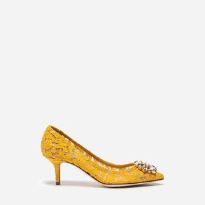 Dolce & Gabbana Women's Yellow Taormina Lace With Crystals Pump